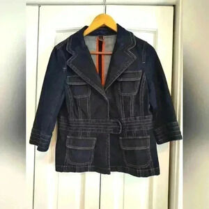 Ann Taylor Women's 3/4 sleeve denim jean jacket | size 8